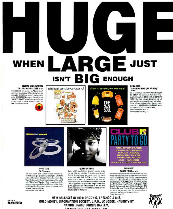 808 State - ex:el - US Advert (Billboard, 30th March 1991)