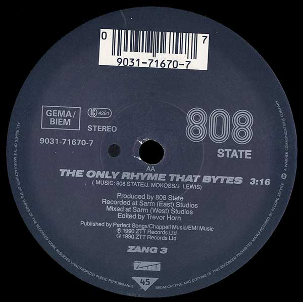 MC Tunes vs. 808 State - The Only Rhyme That Bites