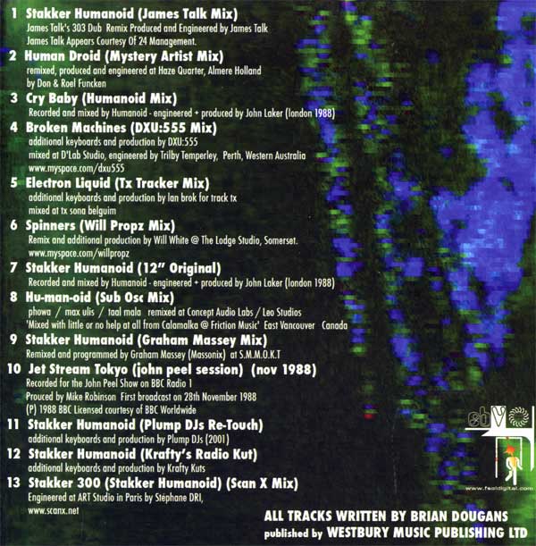 Stakker Humanoid - Your Body Robotic - UK 2xCD - Credits