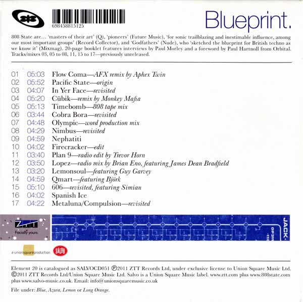 808 State - Blueprint - UK CD - Back