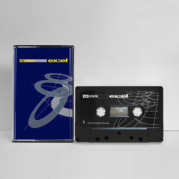 808 State - ex:el Deluxe Edition - Black Arttofact Cassette - CA MC - front