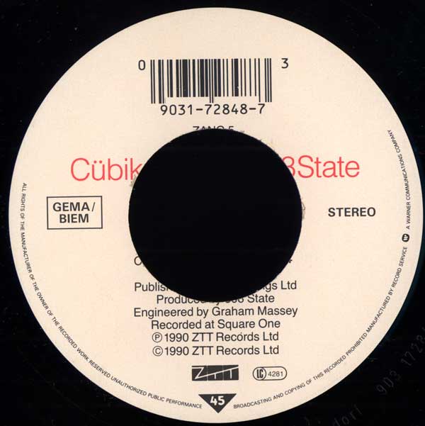808 State - Cübik / Olympic - DE 7" Single - Side A