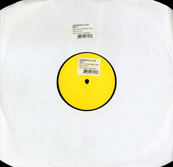 AFX - 2 Remixes By AFX - UK 12" Single - Yellow Label - Front