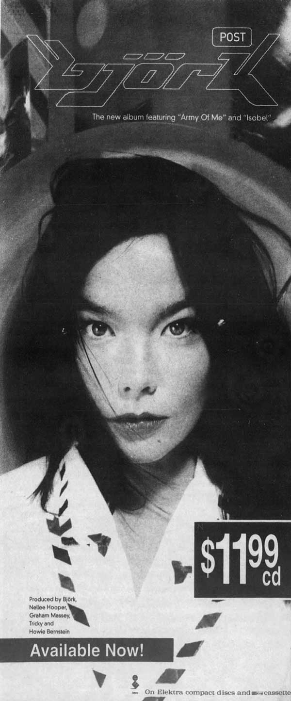 Björk - Post - US Advert (LA Times - 18th June 1995)