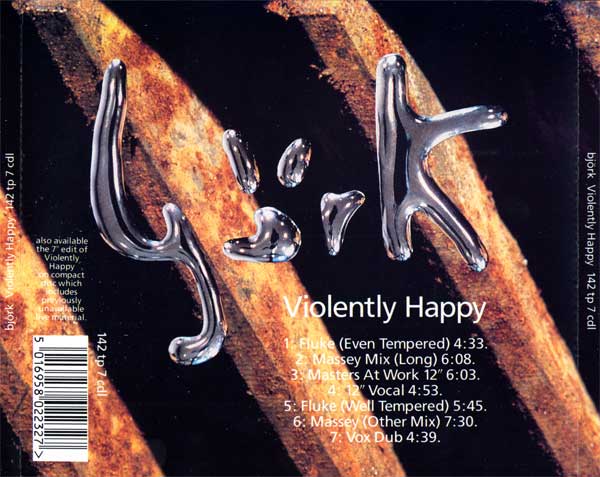 Bj&ouml;rk - Violently Happy - UK CD Single - Back Cover