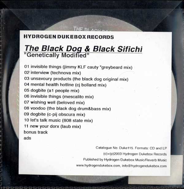 The Black Dog & Black Sifichi - Genetically Modified Remix Album - UK Promo CD - Front