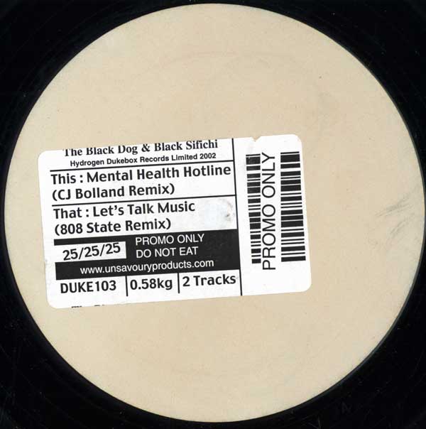 The Black Dog With Black Sifichi - Mental Health Hotline - UK White-label Promo 12" Single - Side A