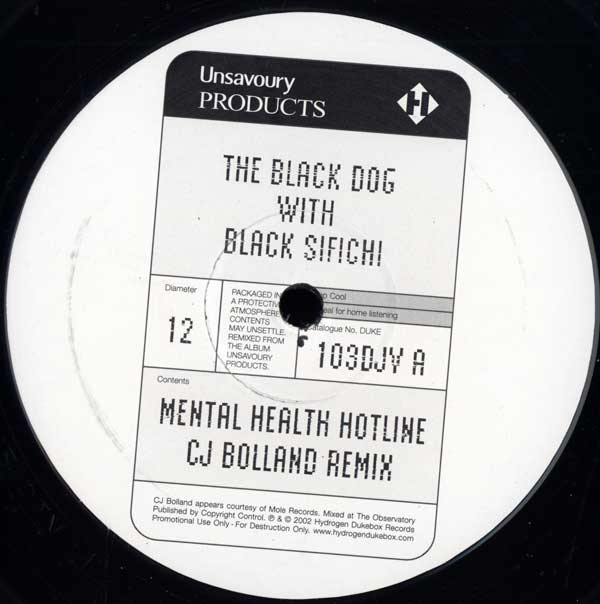 The Black Dog With Black Sifichi - Mental Health Hotline - UK 12" Single - Side A
