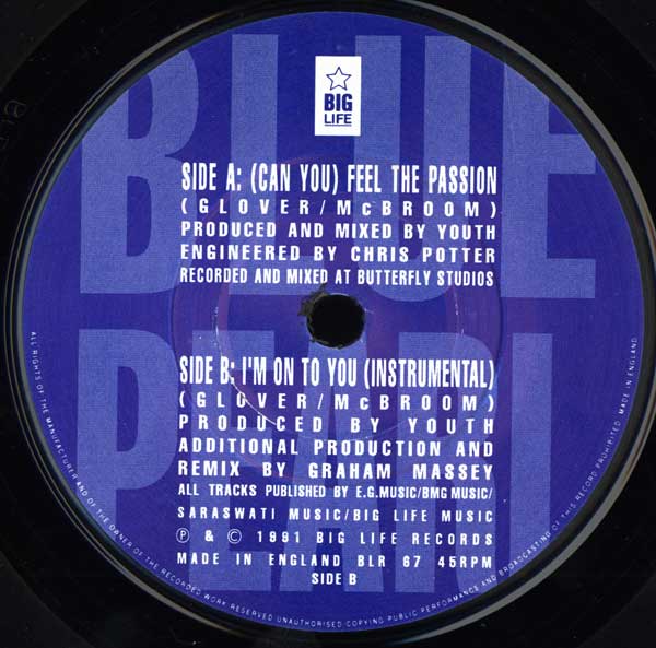 Blue Pearl - Can You Feel The Passion - UK 7" Single - Side B