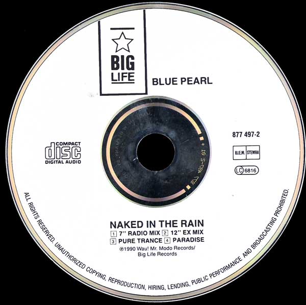 Blue Pearl - Naked In The Rain - German CD Single - CD