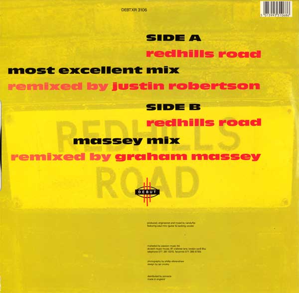 Candyflip - Redhills Road Remix - UK l2" Single - back cover