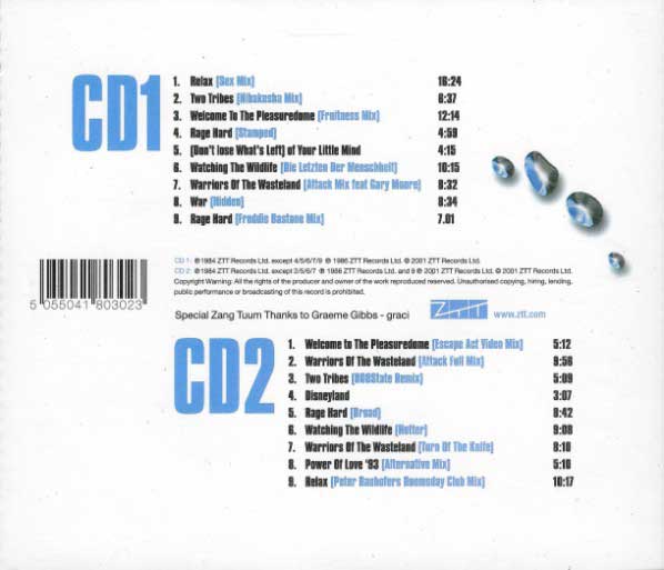 Frankie Goes To Hollywood - Twelve Inches - UK 2xCD - Back Cover
