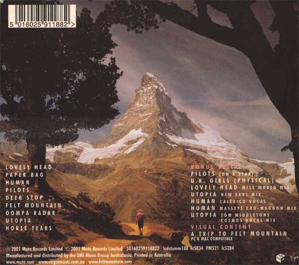 Goldfrapp - Felt Mountain - UK Special Edition CD - Back Cover