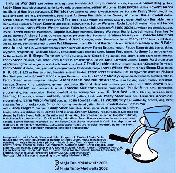 Homelife - Flying Wonders - UK CD - Credits