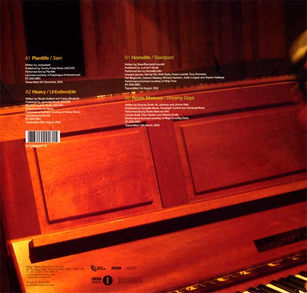 Gilles Peterson Presents BBC Sessions - Exclusive Album Sampler - UK 12" Single - Back Cover