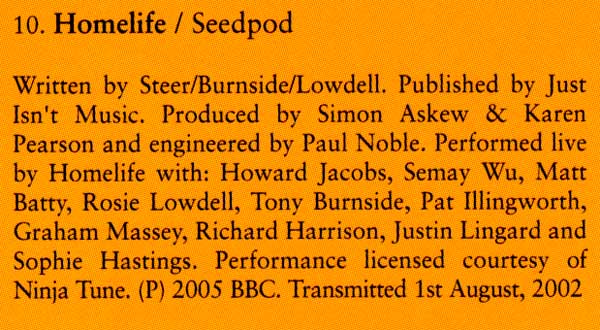 Gilles Peterson Presents: The BBC Sessions Vol. 1 - UK CD - Credits