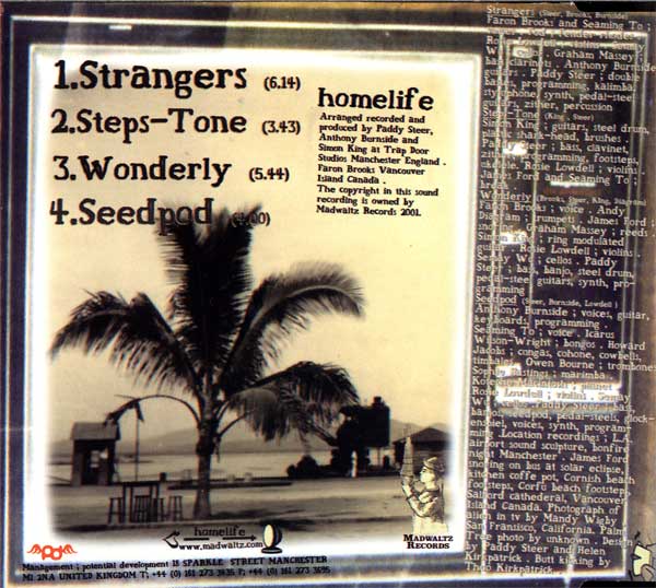 Homelife - Strangers - UK CD Single - Back Cover