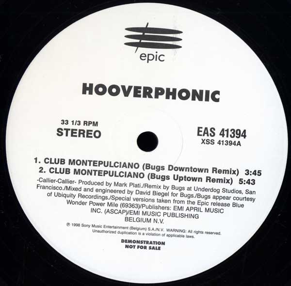 Hooverphonic - Club Montepulciano - US Promo 12" Single - Side A