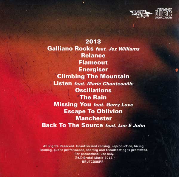 Justin Velor - 2013 - UK Promo CDR - Back