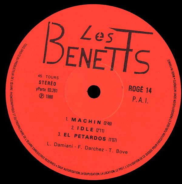 Les Benetts - Machin - French 12" - Side A