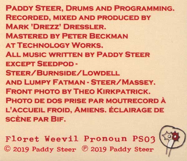 Paddy Steer - Arkipelagon - UK LP - Credits