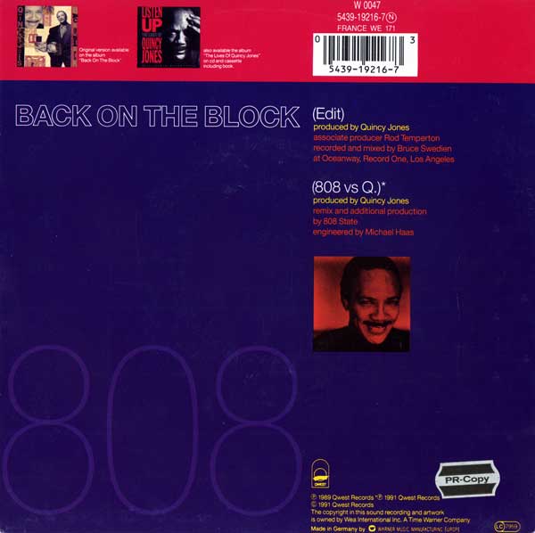 Quincy Jones - Back On The Block - German 7" Single - Back Cover