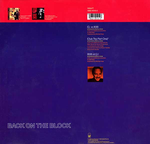 Quincy Jones - Back On The Block - UK 12" Single - Back Cover