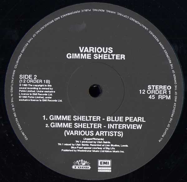 Various - Gimme Shelter - Dance - UK 12" Single - Side B