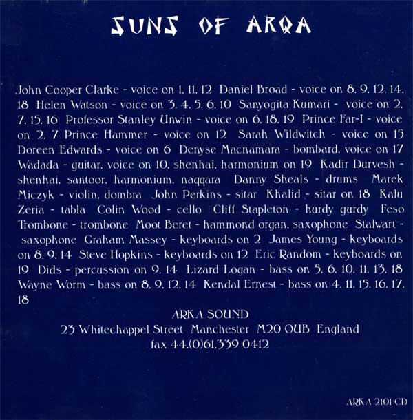 Suns Of Arqa - Land Of A Thousand Churches - Belgian CD - Credits