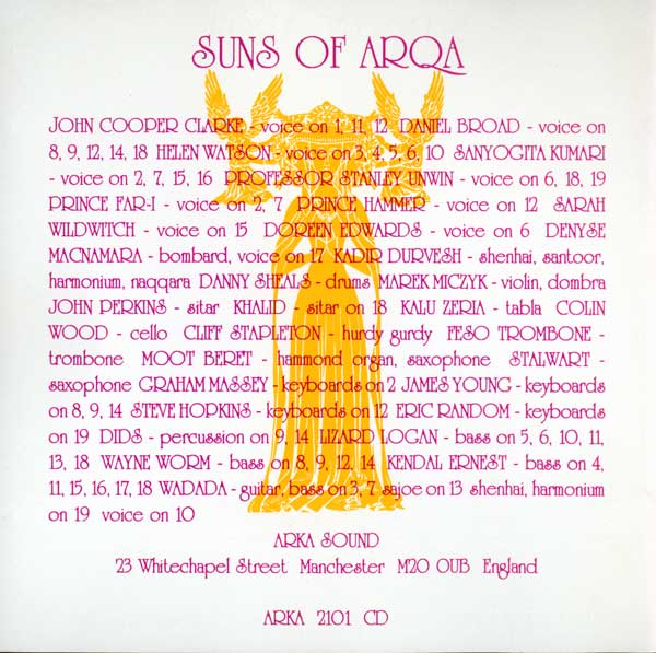 Suns Of Arqa - Land Of A Thousand Churches - UK CD - Credits
