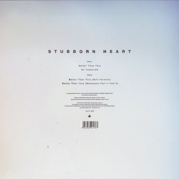 Stubborn Heart - Better Than This - UK 12" Single - Back