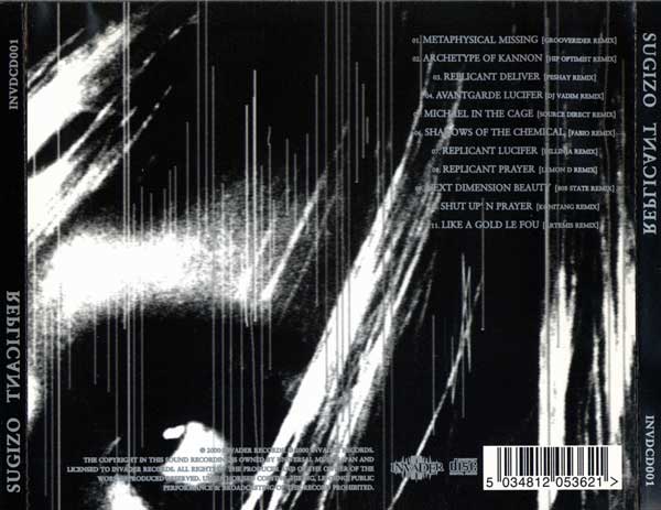 Sugizo - Replicant - UK CD - Back Cover