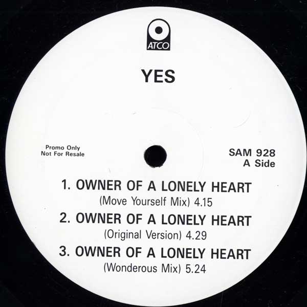 Yes - Owner Of A Lonely Heart - UK 12" Promo Single - Side A