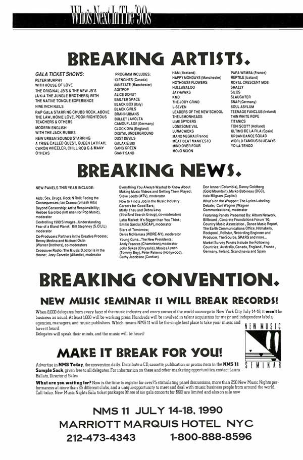 808state live at The New Music Seminar, New York City, USA, July 1990