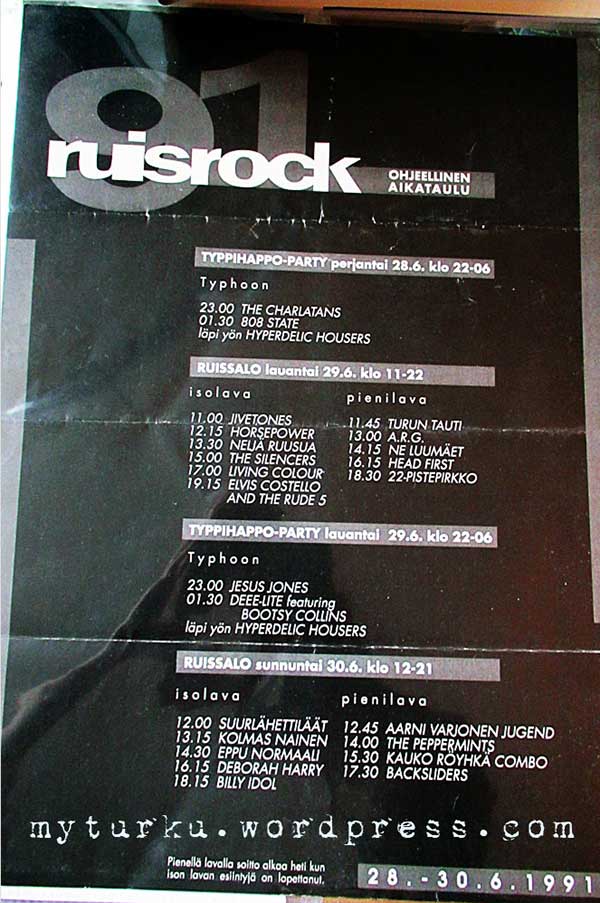 Fri 28:June - 808 State Live - Typpihappo Party, Ruisrock Festival, Turku, Finland