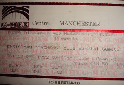 Christmas Madness - Ingliston Exhibition Centre - 21 December 1992 - Manchester Ticket