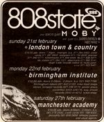808 State / Moby, Town & Country Club, London, 1993